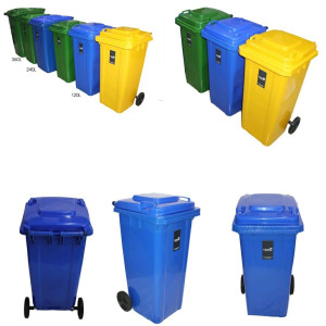 120 litre plastic dustbin with wheels