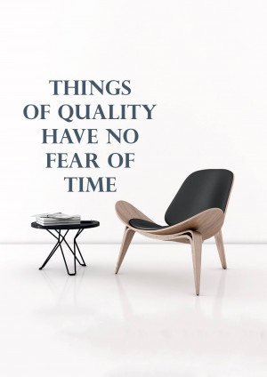 Modern chair and side table with inspirational quote