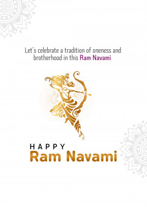 Ram Navami greeting with Lord Rama illustration