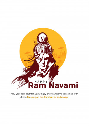 Ram Navami greeting with Lord Rama illustration