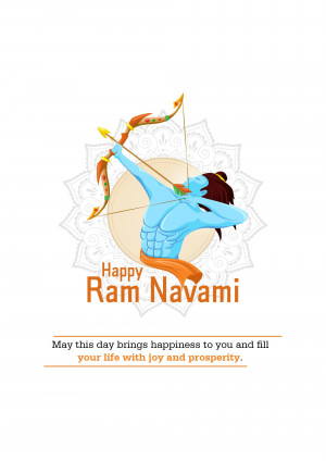 Illustration of Lord Rama with a bow and arrow, celebrating Ram Navami