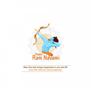 Illustration of Lord Rama with a bow and arrow, celebrating Ram Navami