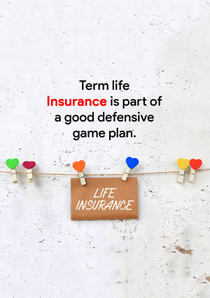 Term life insurance concept with colorful heart-shaped clothespins and a 'Life Insurance' tag.