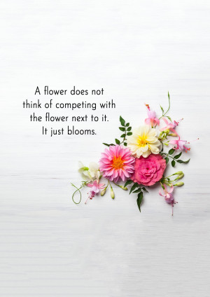 Floral arrangement with inspirational quote