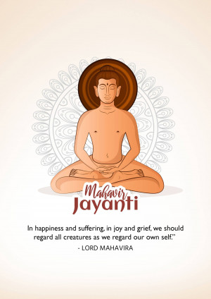 Illustration of Lord Mahavira for Mahavir Jayanti