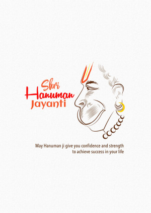 Hanuman Jayanti illustration with a sketch of Hanuman's face and text
