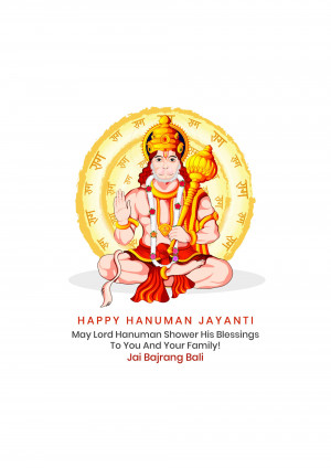 Illustration of Lord Hanuman with text 'Happy Hanuman Jayanti'