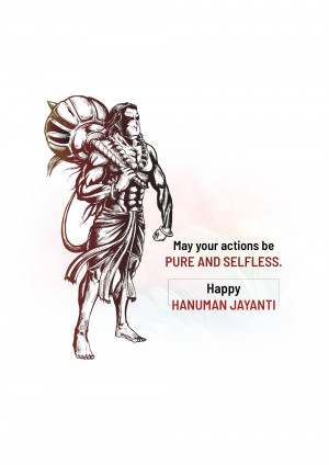 Illustration of Lord Hanuman with a festive greeting for Hanuman Jayanti