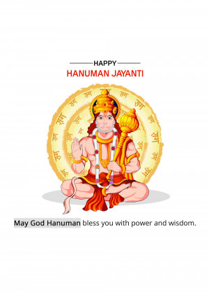 Hanuman Jayanti greeting with Lord Hanuman image