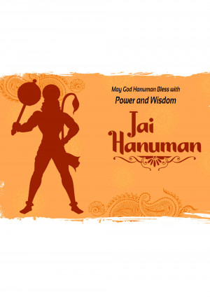 Silhouette of Hanuman with text 'Jai Hanuman'