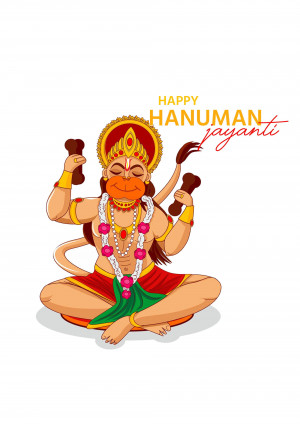 Illustration of Lord Hanuman celebrating Hanuman Jayanti