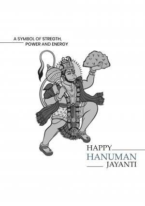 Illustration of Lord Hanuman with text 'Happy Hanuman Jayanti'