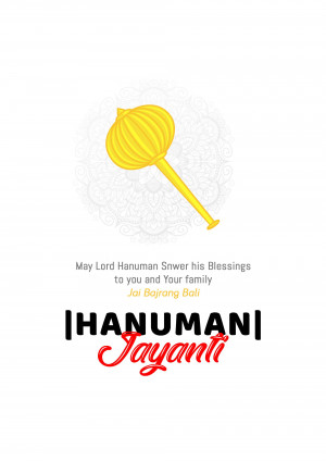 Hanuman Jayanti image with mace and text