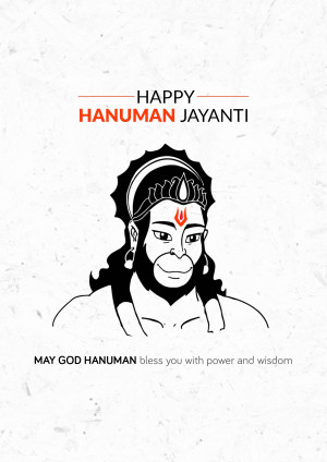 Hanuman Jayanti greeting with illustration of Lord Hanuman