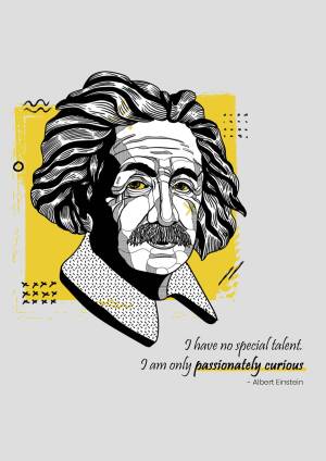 Albert Einstein Portrait Social Media Post For Facebook