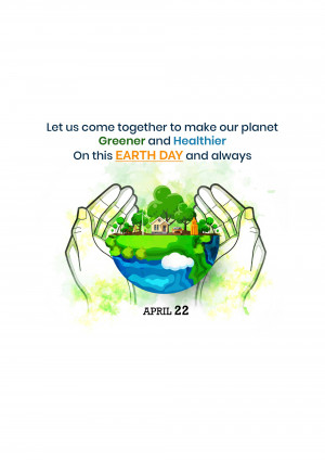 Hands holding a miniature Earth with trees and a house, celebrating Earth Day.