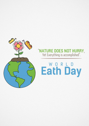Illustration of Earth with flowers and butterflies for World Earth Day