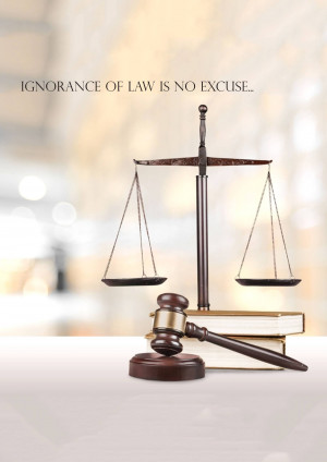 Scales of justice with gavel and law books