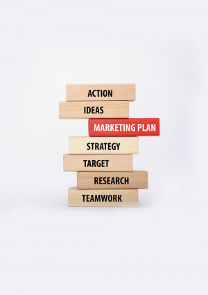 Marketing Plan Building Blocks Poster For LinkedIn