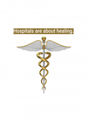 A 3D rendering of the Caduceus symbol, representing medicine and healthcare.