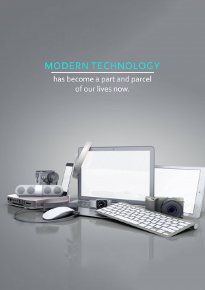 Assortment of modern tech devices on a reflective surface