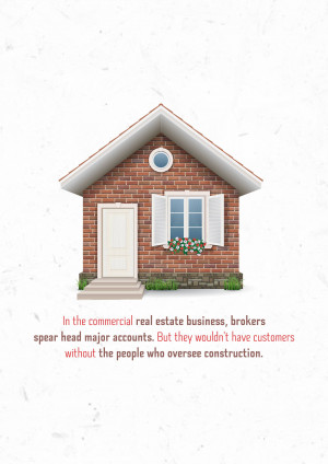 Illustration of a small brick house with white trim and flowers in the window.