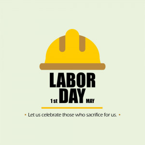 Yellow hard hat with Labor Day text