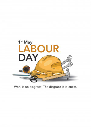 Illustration of a yellow hard hat with tools for Labour Day