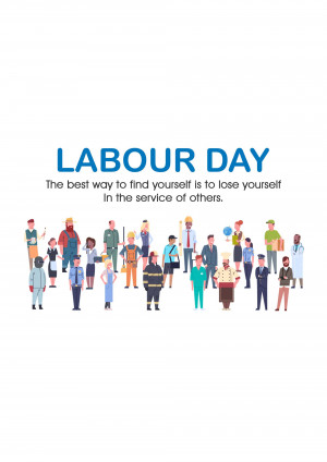 Illustration depicting diverse workers celebrating Labour Day