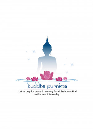 Buddha Purnima illustration with lotus flowers and text