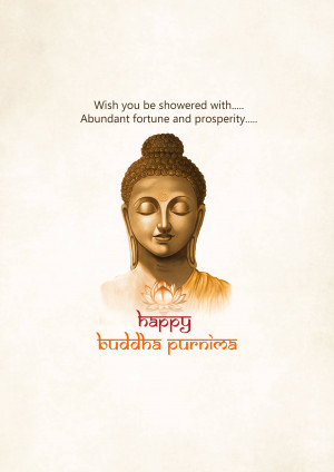 Image of Buddha with 'Happy Buddha Purnima' text