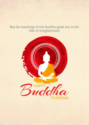 Buddha Purnima greeting with a silhouette of Buddha in meditation