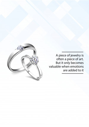 Silver wedding rings with a diamond stone