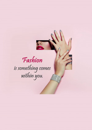 Collage of hands and lips with fashion text overlay