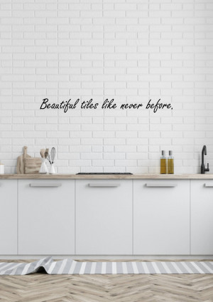 White subway tile backsplash in a modern kitchen with wooden countertops and neutral decor.