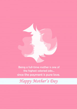 Mother's Day greeting with silhouette of a mother and child
