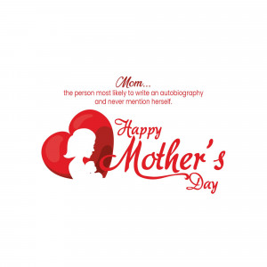 Mother's Day greeting with hearts and silhouette of a mother and child