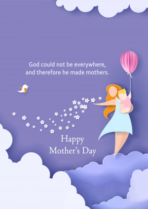 Illustration of a mother and child with a heartfelt message for Mother's Day.