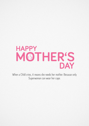 Text graphic wishing 'Happy Mother's Day' with a small illustration of a mother and child.