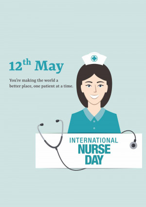 Illustration of a nurse with text celebrating International Nurse Day