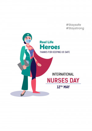 Illustration of a nurse as a superhero, celebrating International Nurses Day.