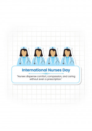 Illustration of four nurses with text 'International Nurses Day'