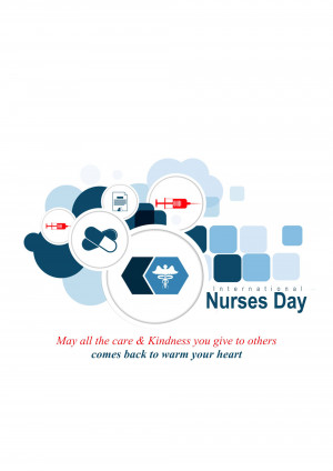 International Nurses Day graphic with medical icons and text
