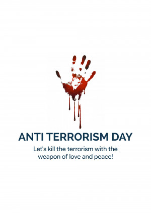 Bloody handprint with Anti-Terrorism Day message