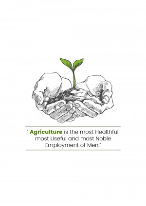 Sketch of hands holding a small plant growing from soil