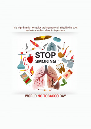 Illustration depicting the harmful effects of smoking and promoting World No Tobacco Day.