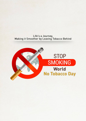 Image depicting a stop sign with a cigarette crossed out, promoting World No Tobacco Day.