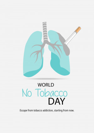 Illustration of lungs with a cigarette, promoting World No Tobacco Day