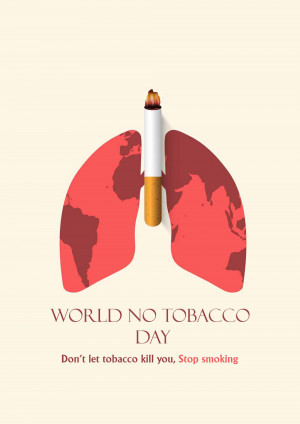 Illustration of lungs with a cigarette representing the dangers of smoking