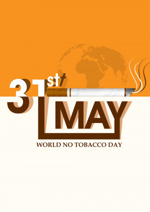 Image depicting a cigarette with a world map silhouette for World No Tobacco Day